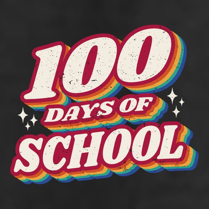 100 Days Of School Retro Golf Towel