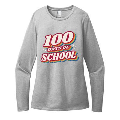 100 Days Of School Retro Womens CVC Long Sleeve Shirt