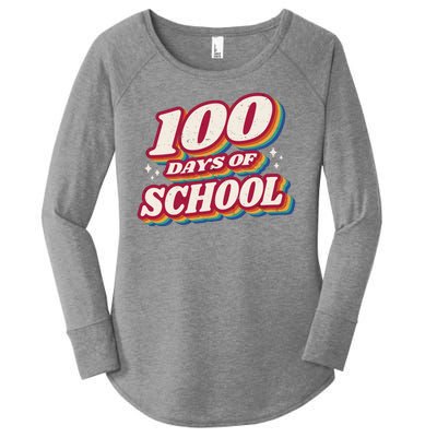 100 Days Of School Retro Women's Perfect Tri Tunic Long Sleeve Shirt