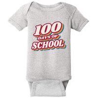 100 Days Of School Retro Baby Bodysuit