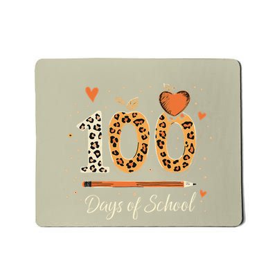 100 Days Of School Leopard Print Teacher & Student Style Mousepad