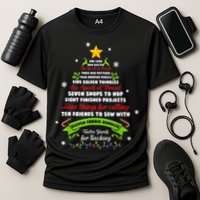 12 Days Of Christmas Funny Quilting Sewing Xmas Tree Lights Cooling Performance Crew T-Shirt