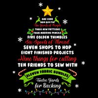 12 Days Of Christmas Funny Quilting Sewing Xmas Tree Lights Cooling Performance Crew T-Shirt