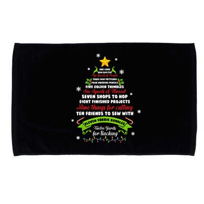 12 Days Of Christmas Funny Quilting Sewing Xmas Tree Lights Microfiber Hand Towel