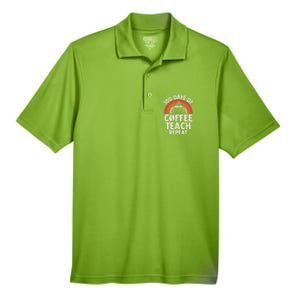 100 Days Of Coffee Teach Repeat Retro Gift Men's Origin Performance Pique Polo