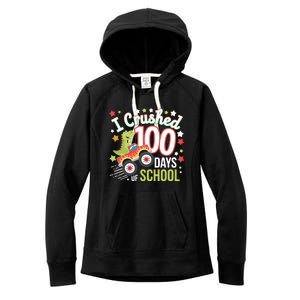 100 Days Of School Monster Truck 100th Day Of School Trex Women's Fleece Hoodie