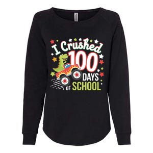 100 Days Of School Monster Truck 100th Day Of School Trex Womens California Wash Sweatshirt