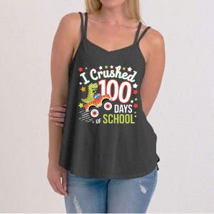 100 Days Of School Monster Truck 100th Day Of School Trex Women's Strappy Tank