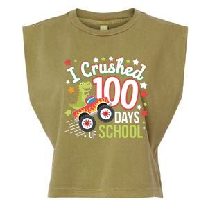 100 Days Of School Monster Truck 100th Day Of School Trex Garment-Dyed Women's Muscle Tee