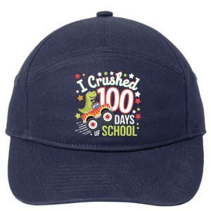 100 Days Of School Monster Truck 100th Day Of School Trex 7-Panel Snapback Hat