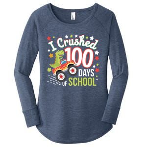 100 Days Of School Monster Truck 100th Day Of School Trex Women's Perfect Tri Tunic Long Sleeve Shirt