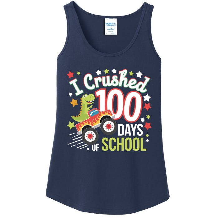 100 Days Of School Monster Truck 100th Day Of School Trex Ladies Essential Tank