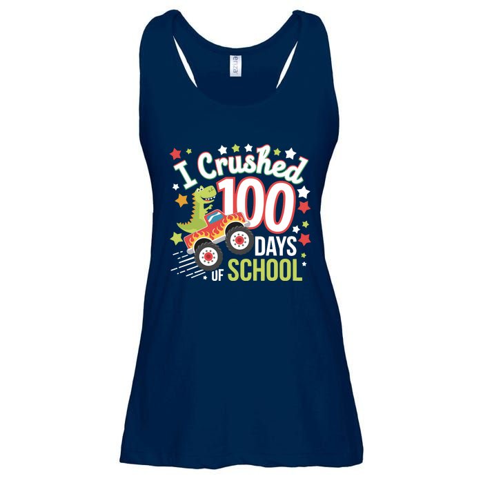 100 Days Of School Monster Truck 100th Day Of School Trex Ladies Essential Flowy Tank