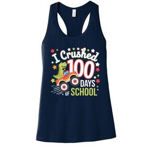 100 Days Of School Monster Truck 100th Day Of School Trex Women's Racerback Tank