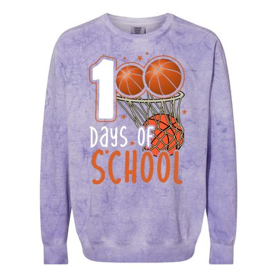 100 Days Of School Basketball Colorblast Crewneck Sweatshirt