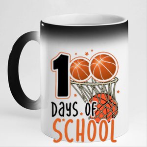 100 Days Of School Basketball 11oz Black Color Changing Mug