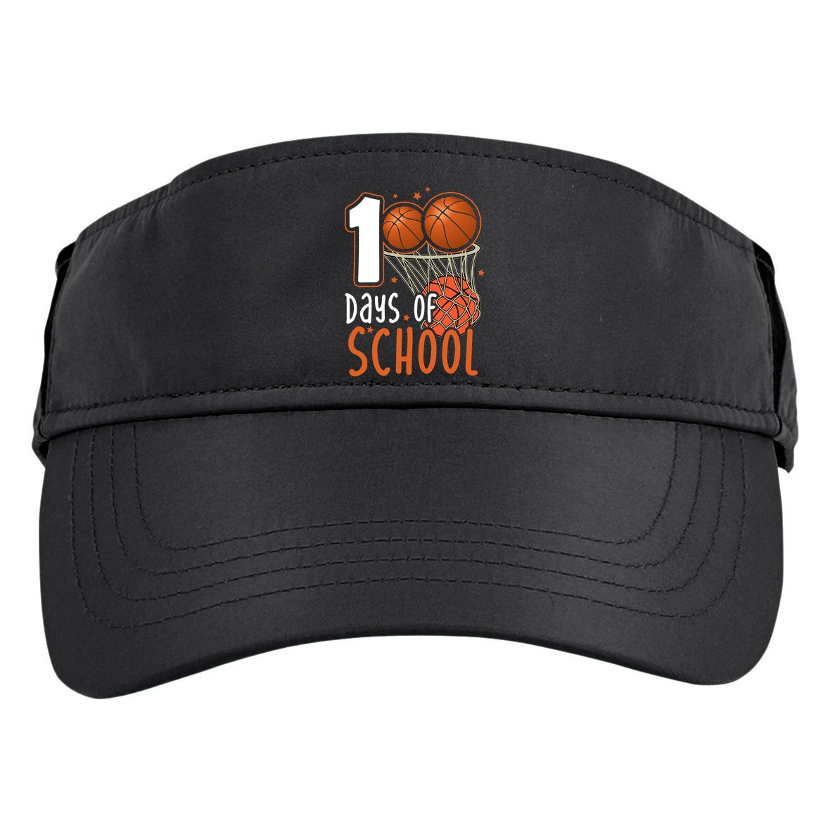 100 Days Of School Basketball Adult Drive Performance Visor