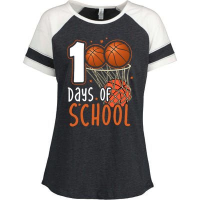 100 Days Of School Basketball Enza Ladies Jersey Colorblock Tee