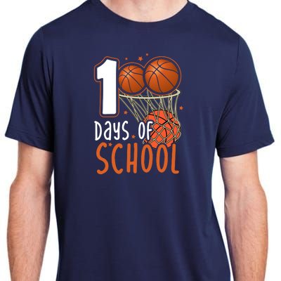 100 Days Of School Basketball Adult ChromaSoft Performance T-Shirt