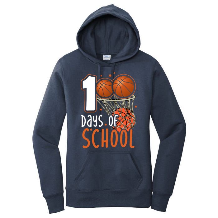 100 Days Of School Basketball Women's Pullover Hoodie