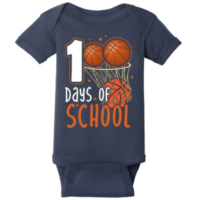 100 Days Of School Basketball Baby Bodysuit
