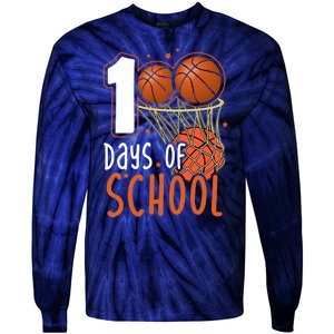 100 Days Of School Basketball Tie-Dye Long Sleeve Shirt