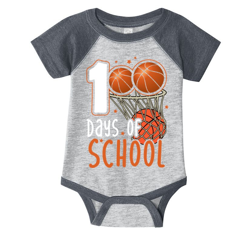 100 Days Of School Basketball Infant Baby Jersey Bodysuit
