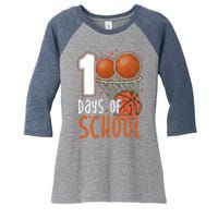 100 Days Of School Basketball Women's Tri-Blend 3/4-Sleeve Raglan Shirt