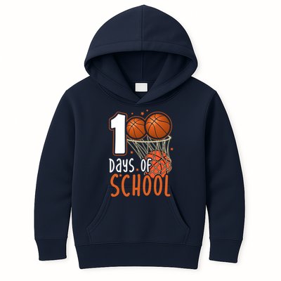 100 Days Of School Basketball Kids Hoodie