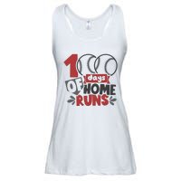 100 Days Of Home Runs Baseball Team Lover Ladies Essential Flowy Tank