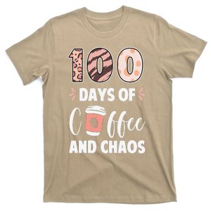 100 Days Of Coffee And Chaos 100th Day Of School Teacher T-Shirt