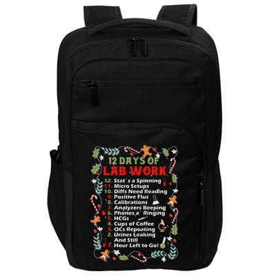 12 Days Of Lab Technician Christmas Funny Medical Laboratory Impact Tech Backpack