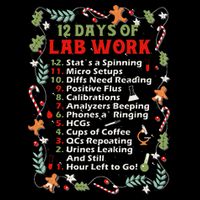 12 Days Of Lab Technician Christmas Funny Medical Laboratory Impact Tech Backpack