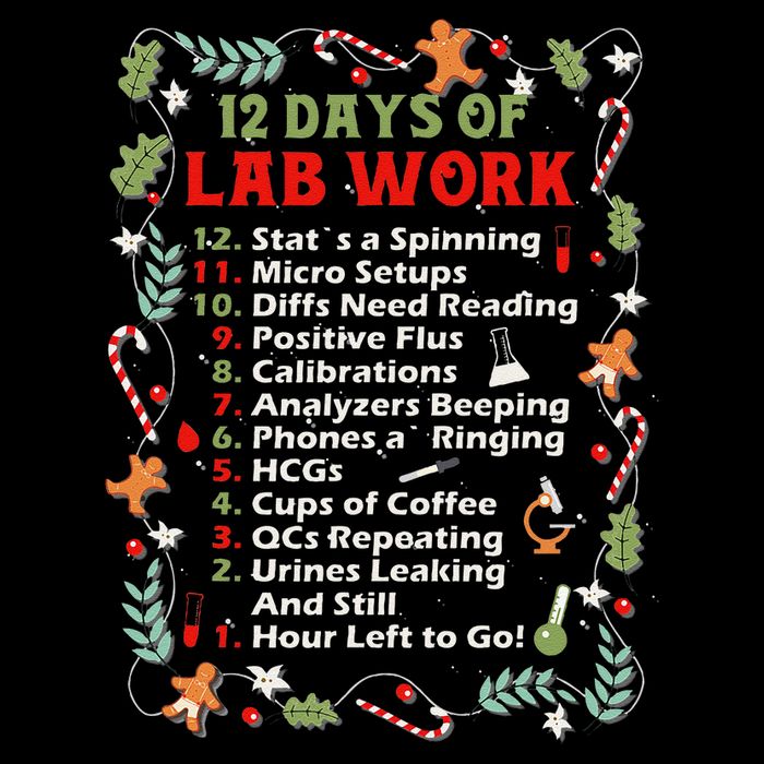 12 Days Of Lab Technician Christmas Funny Medical Laboratory Impact Tech Backpack