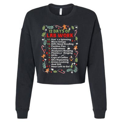 12 Days Of Lab Technician Christmas Funny Medical Laboratory Cropped Pullover Crew