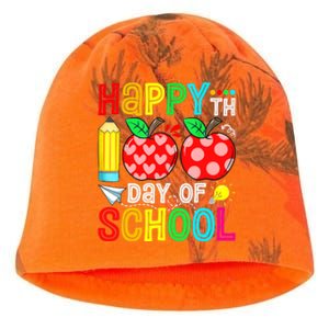 100th Day Of School Teachers Child Happy 100 Days Kati - Camo Knit Beanie