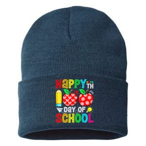 100th Day Of School Teachers Child Happy 100 Days Sustainable Knit Beanie