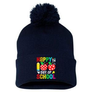 100th Day Of School Teachers Child Happy 100 Days Pom Pom 12in Knit Beanie