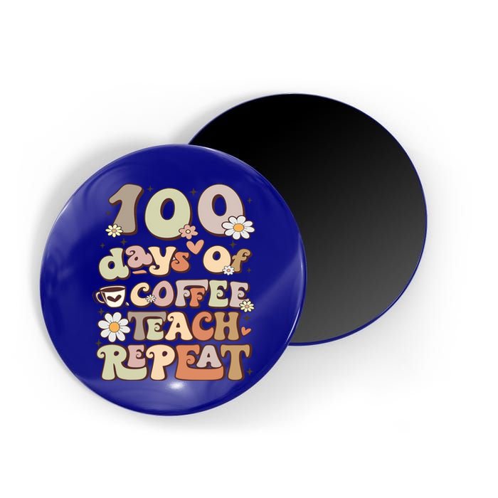 100 Days Of School Meaningful Gift For Teacher Coffee Retro Great Gift Magnet