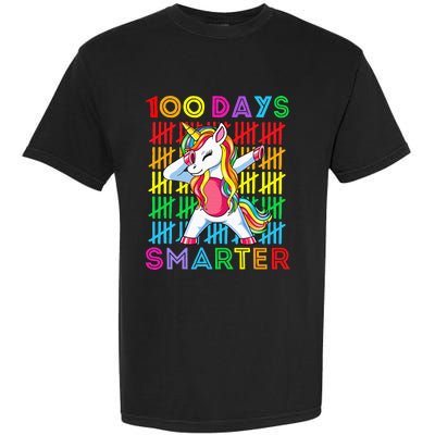 100th Day Of School Unicorn 100 Days Smarter Kindergarten Garment-Dyed Heavyweight T-Shirt