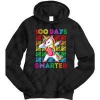 100th Day Of School Unicorn 100 Days Smarter Kindergarten Tie Dye Hoodie