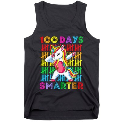 100th Day Of School Unicorn 100 Days Smarter Kindergarten Tank Top