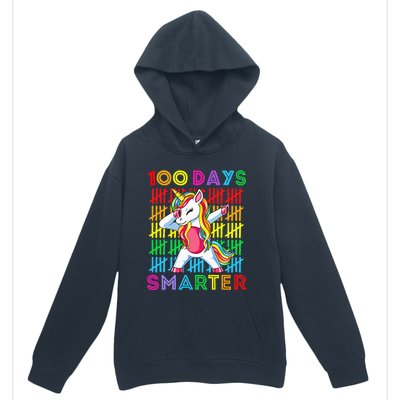 100th Day Of School Unicorn 100 Days Smarter Kindergarten Urban Pullover Hoodie