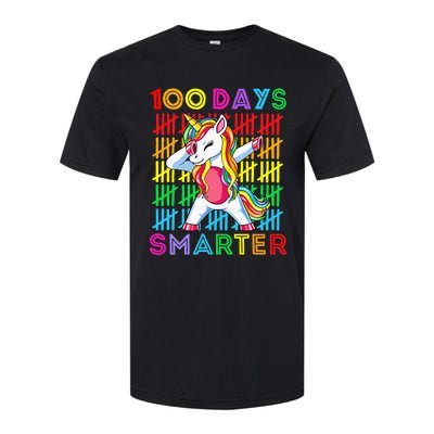 100th Day Of School Unicorn 100 Days Smarter Kindergarten Softstyle CVC T-Shirt