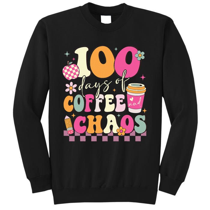 100 Days Of Coffee Chaos Lover Teacher Sweatshirt