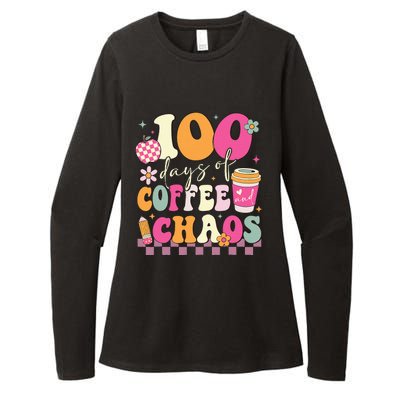 100 Days Of Coffee Chaos Lover Teacher Womens CVC Long Sleeve Shirt