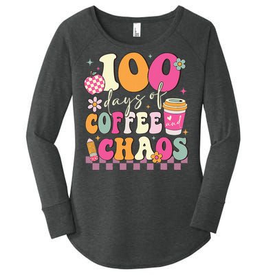 100 Days Of Coffee Chaos Lover Teacher Women's Perfect Tri Tunic Long Sleeve Shirt