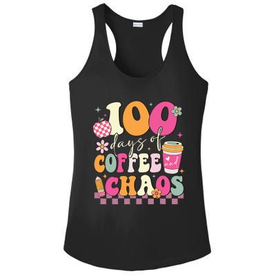 100 Days Of Coffee Chaos Lover Teacher Ladies PosiCharge Competitor Racerback Tank