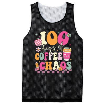 100 Days Of Coffee Chaos Lover Teacher Mesh Reversible Basketball Jersey Tank