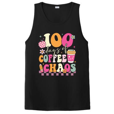 100 Days Of Coffee Chaos Lover Teacher PosiCharge Competitor Tank